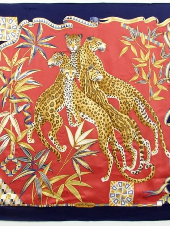 Salvatore Ferragamo Accessories - Authentic Salvatore Ferragama animal pattern scarf silk[Used]
